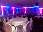 red and Blue Mood Lighting at balgeddie house